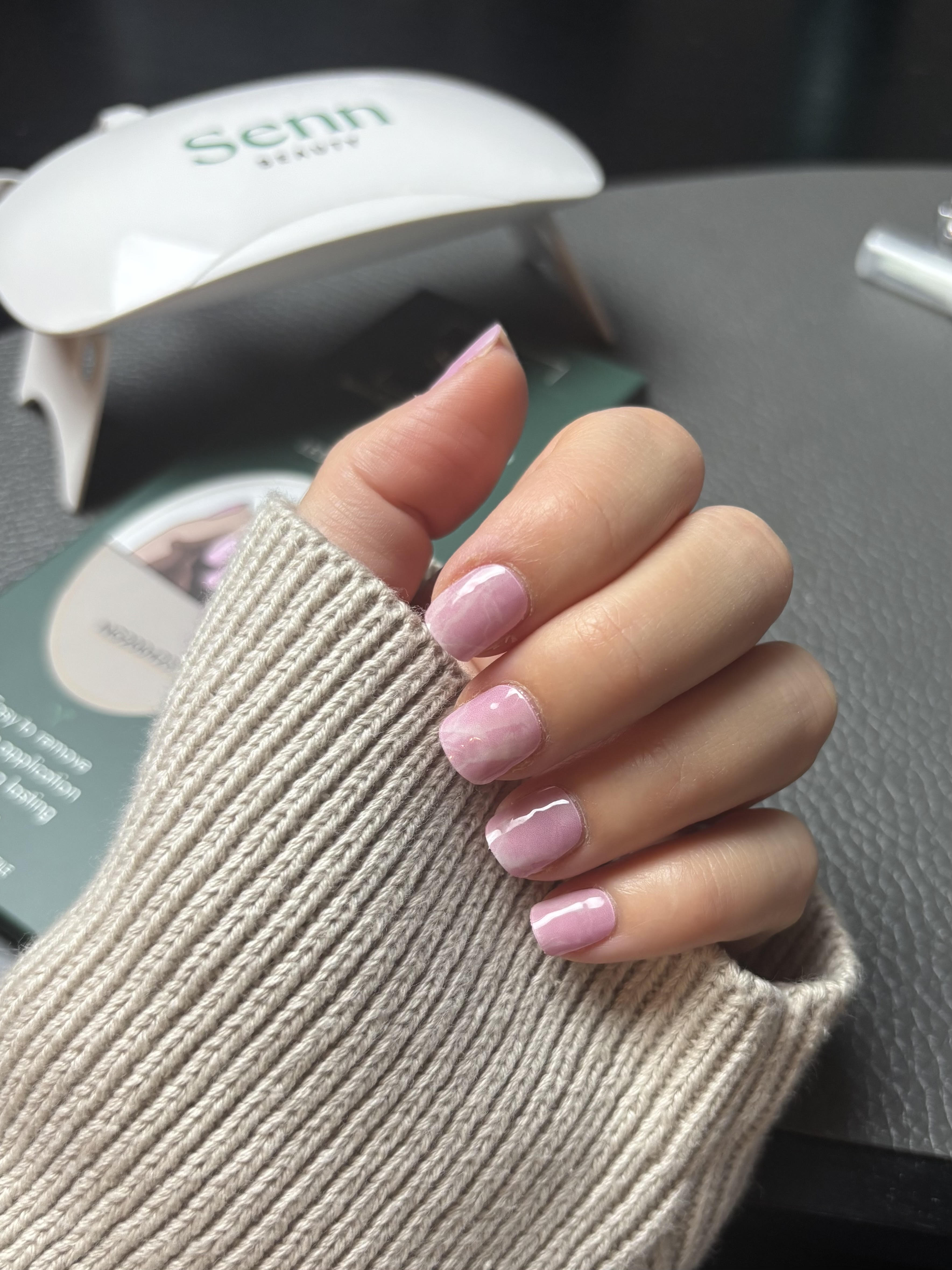 Semi-Cured Gel Nail Wraps - Marble Pink