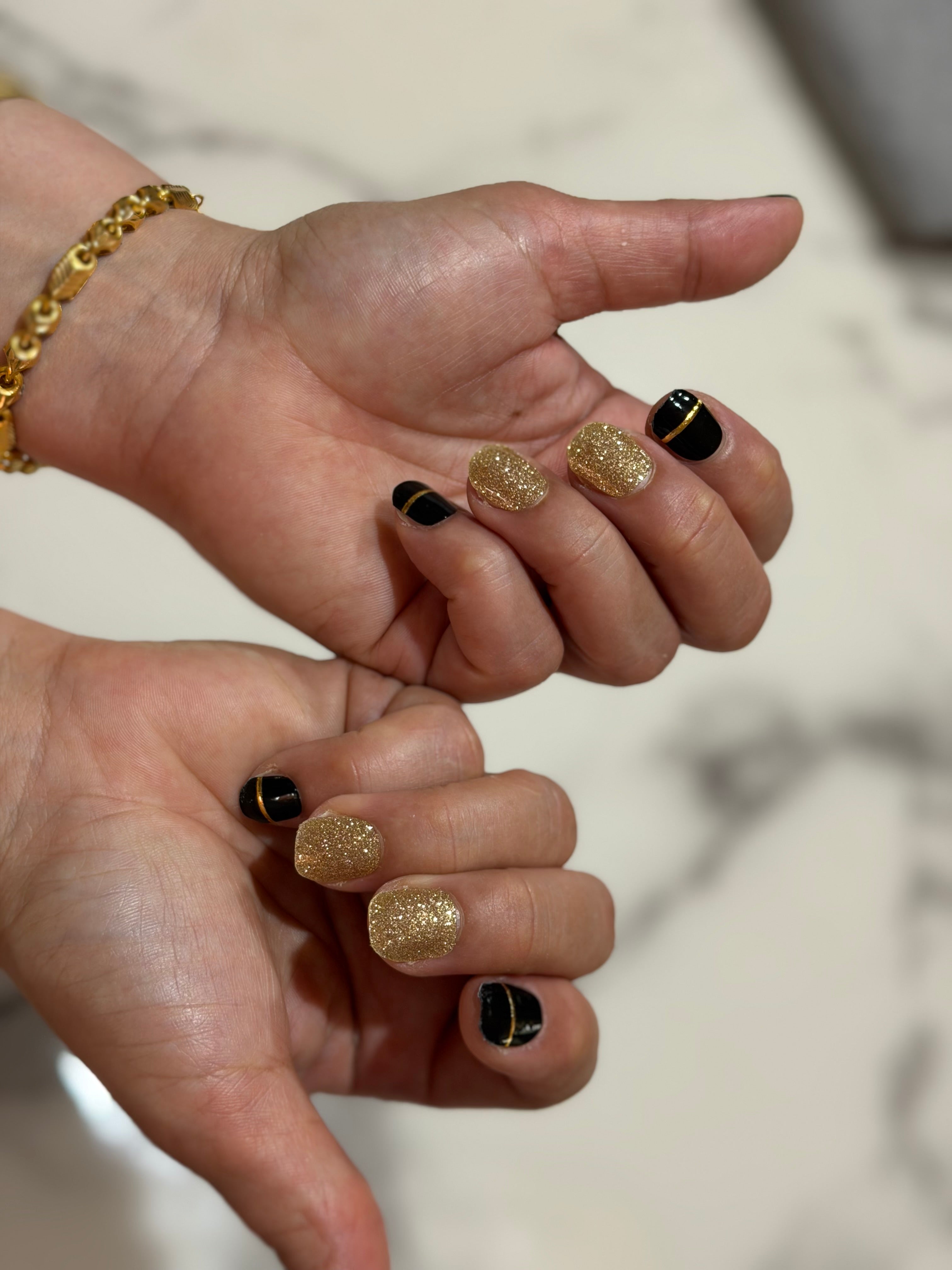Semi-Cured Gel Nail Wraps - Midnight Gold