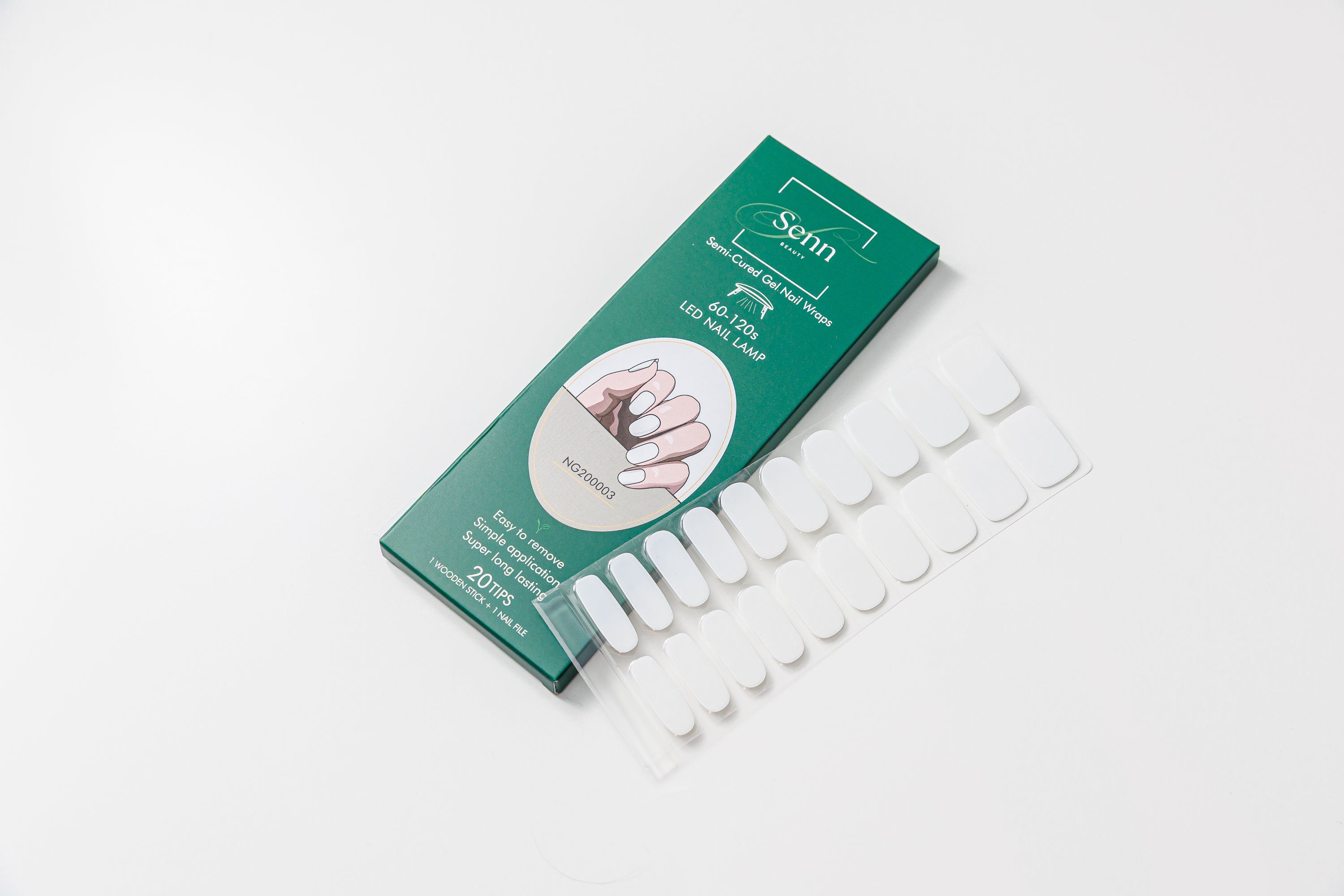 Semi-Cured Gel Nail Wraps - Snow White