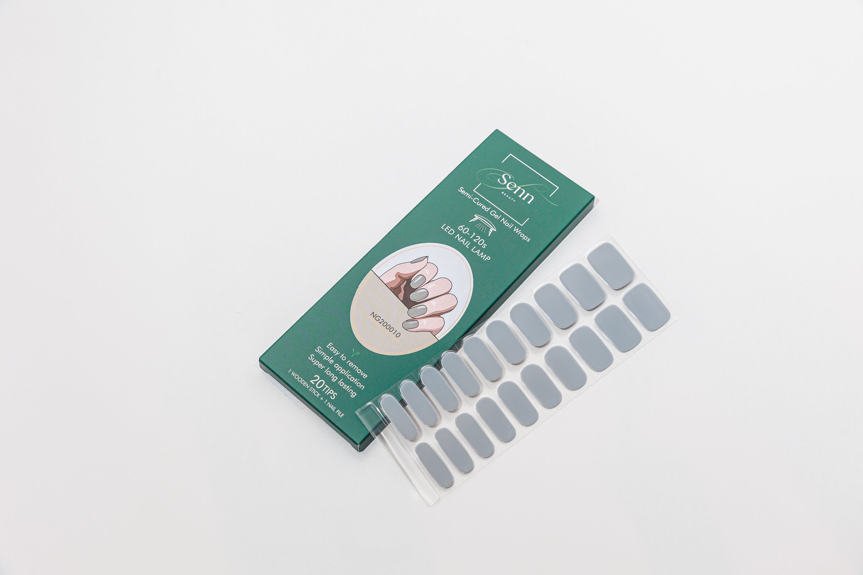 Semi-Cured Gel Nail Wraps - Stone Grey