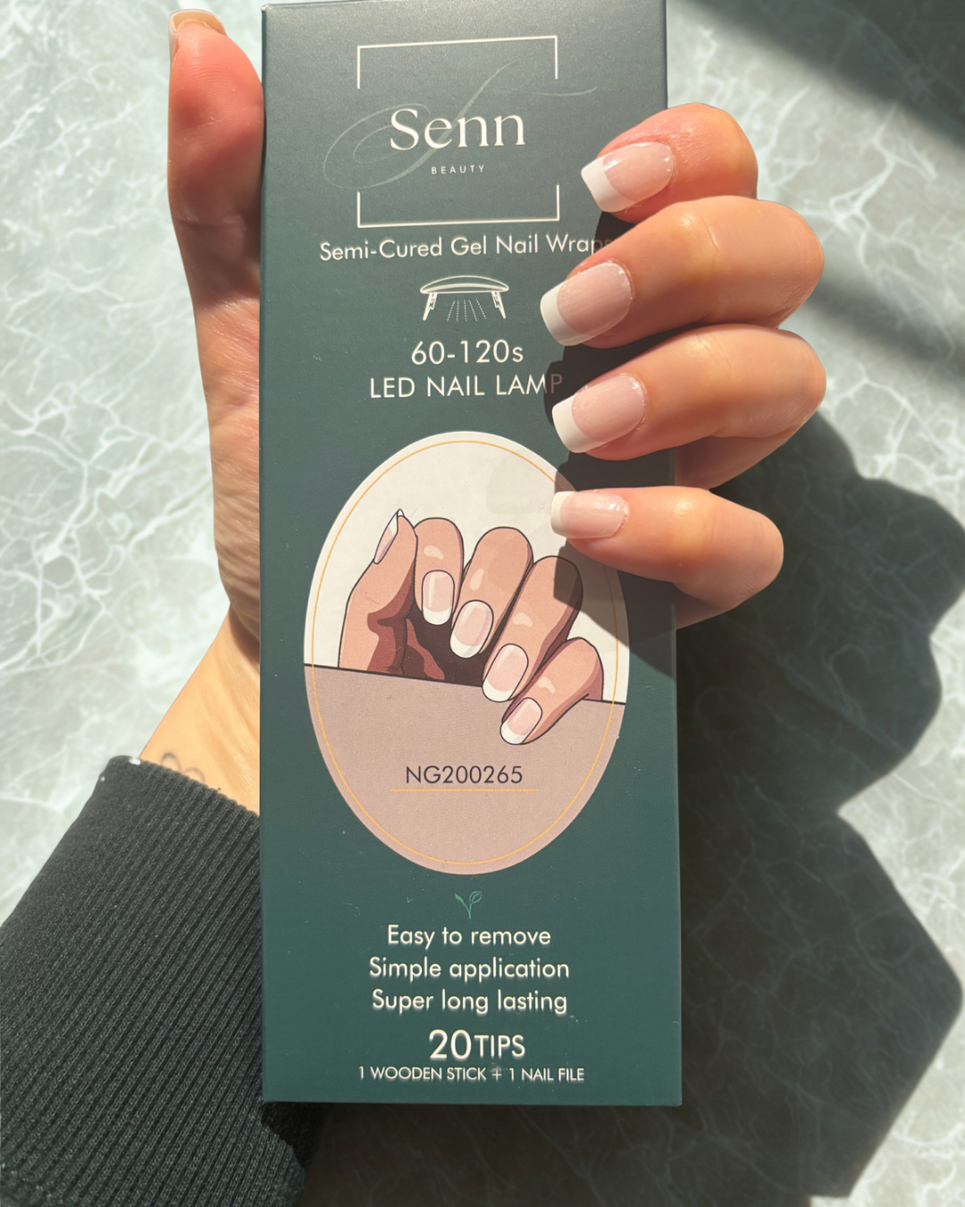 Semi-Cured Gel Nail Wraps - Classic French Tip