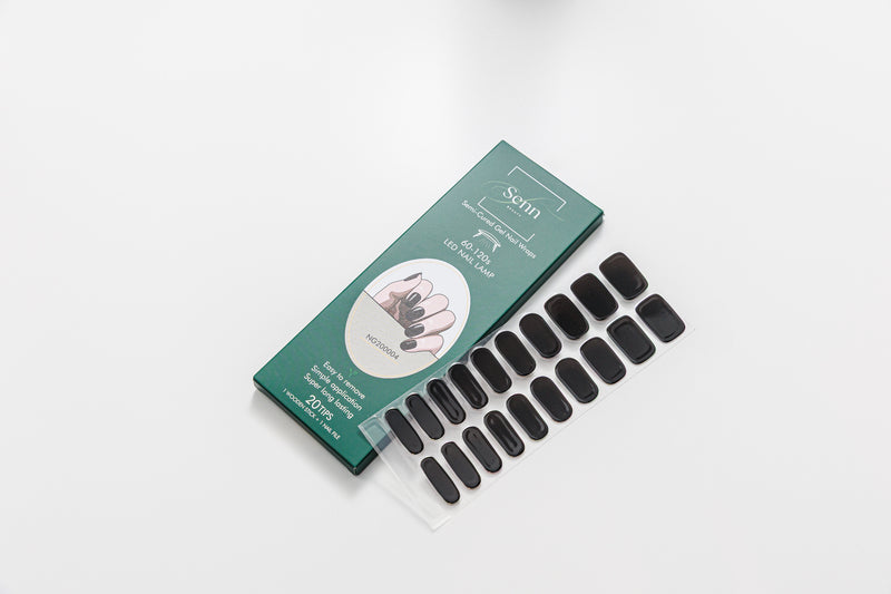 Semi-Cured Gel Nail Wraps - Jet Black