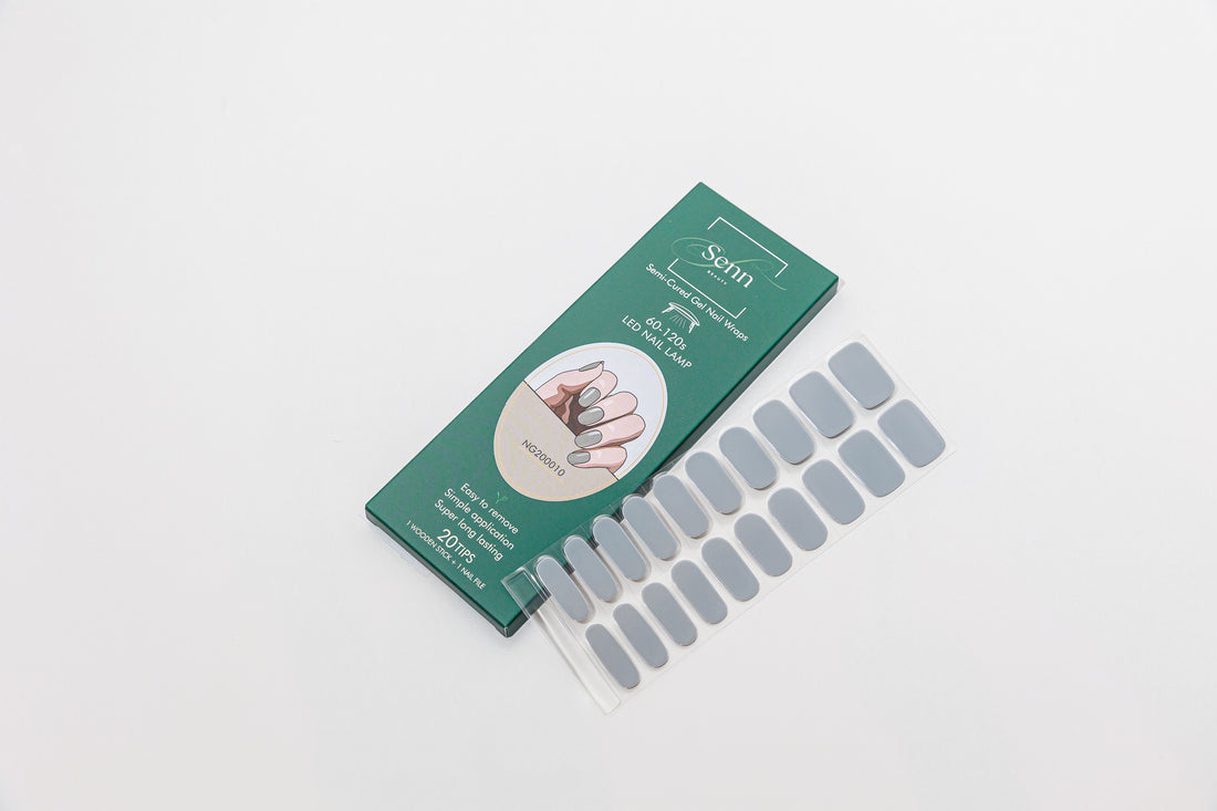 Semi-Cured Gel Nail Wraps - Stone Grey