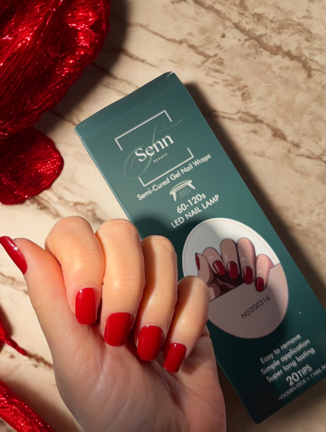 Semi-Cured Gel Nail Wraps - Signature Red