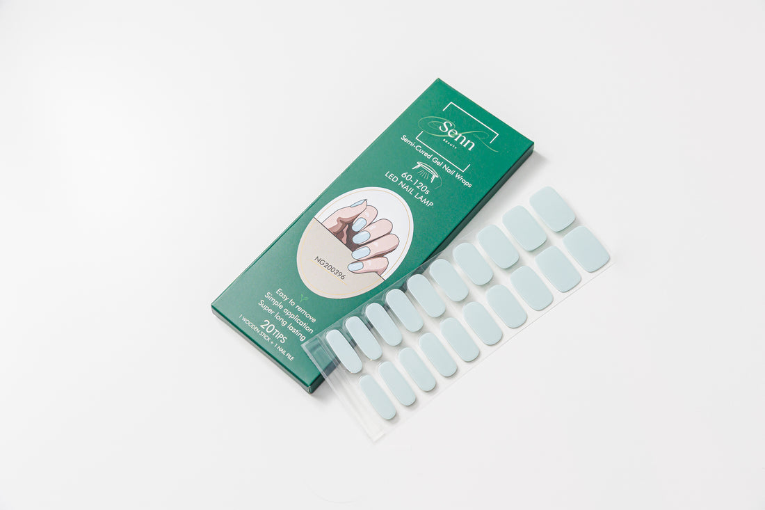 Semi-Cured Gel Nail Wraps - Baby Blue