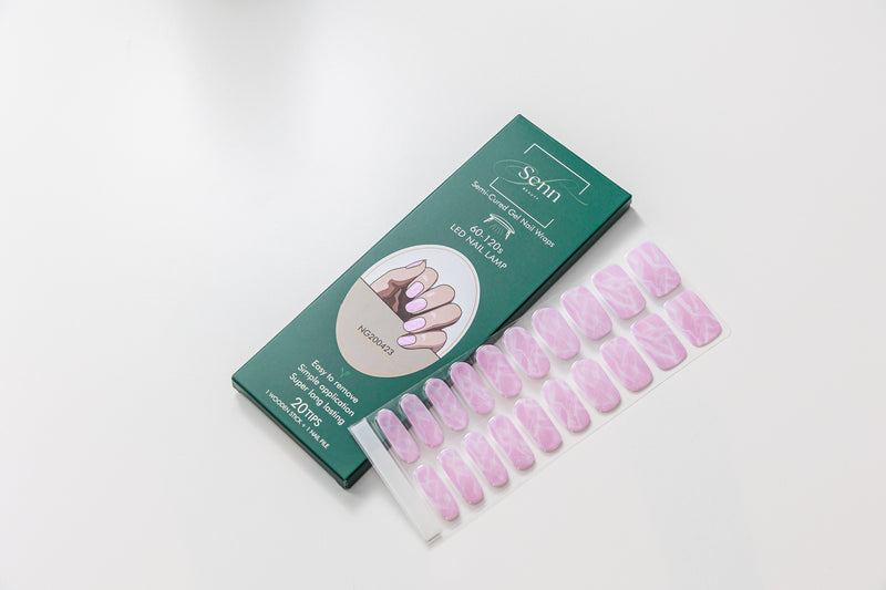 Semi-Cured Gel Nail Wraps - Marble Pink