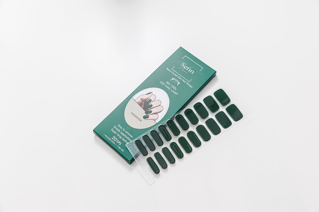 Semi-Cured Gel Nail Wraps - Midnight Green