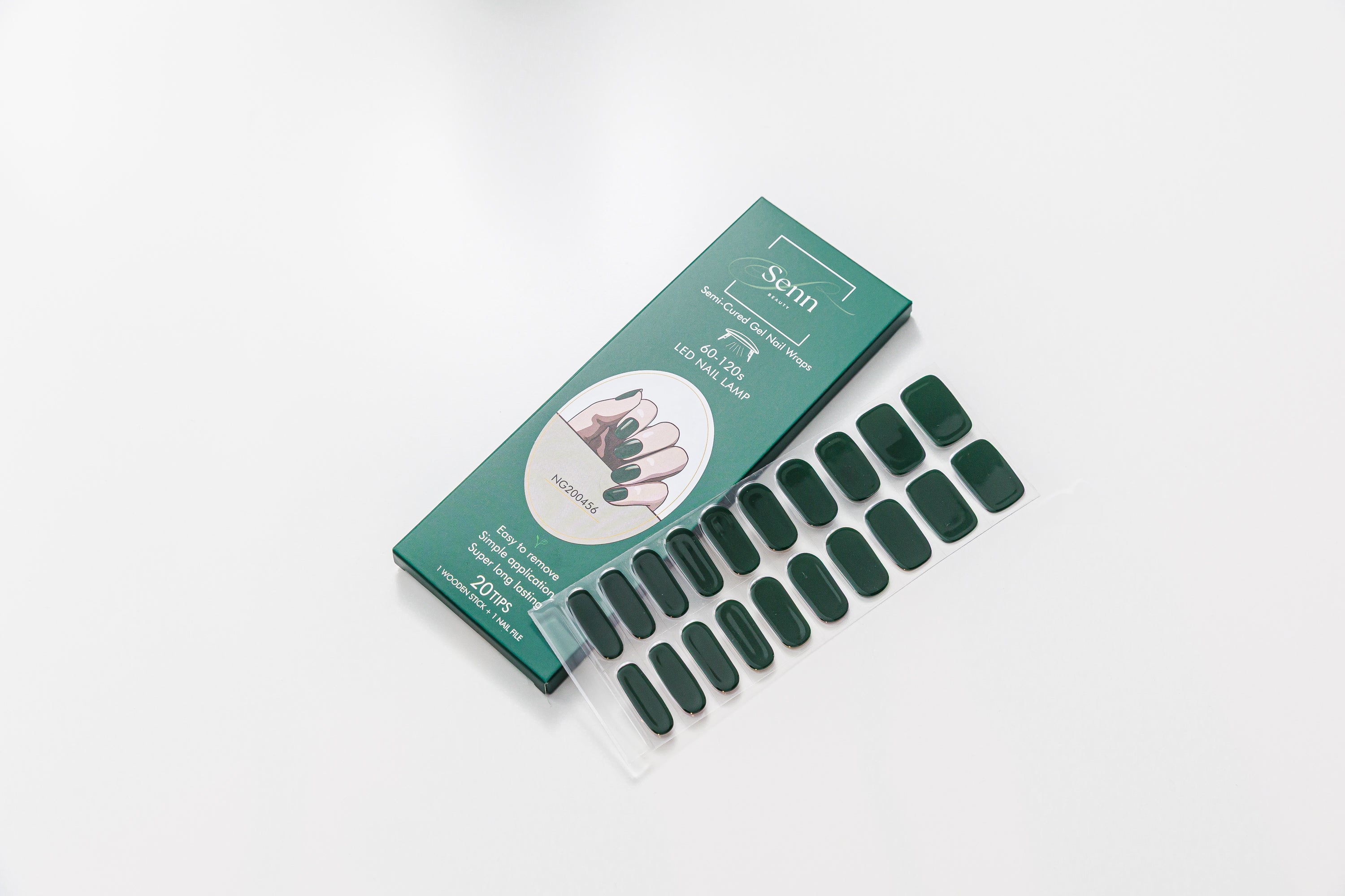 Semi-Cured Gel Nail Wraps - Midnight Green