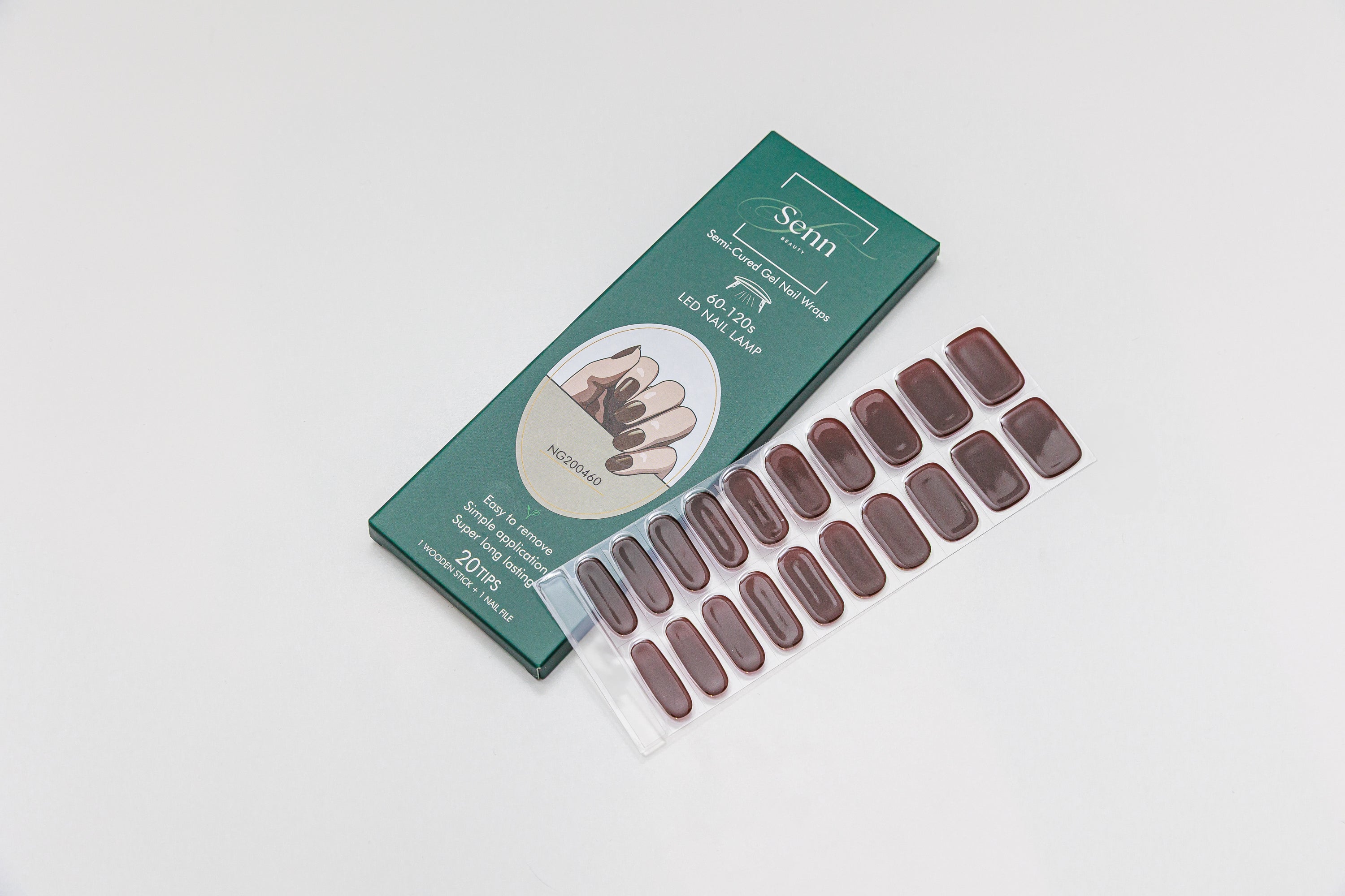 Semi-Cured Gel Nail Wraps - Espresso Brown