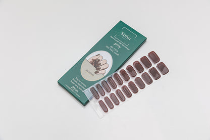 Semi-Cured Gel Nail Wraps - Espresso Brown
