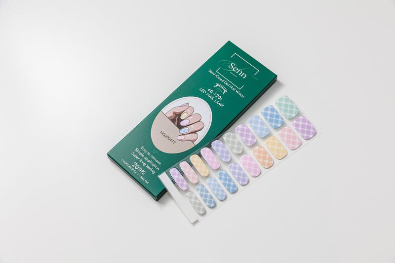 Semi-Cured Gel Nail Wraps - Pastel Patchwork