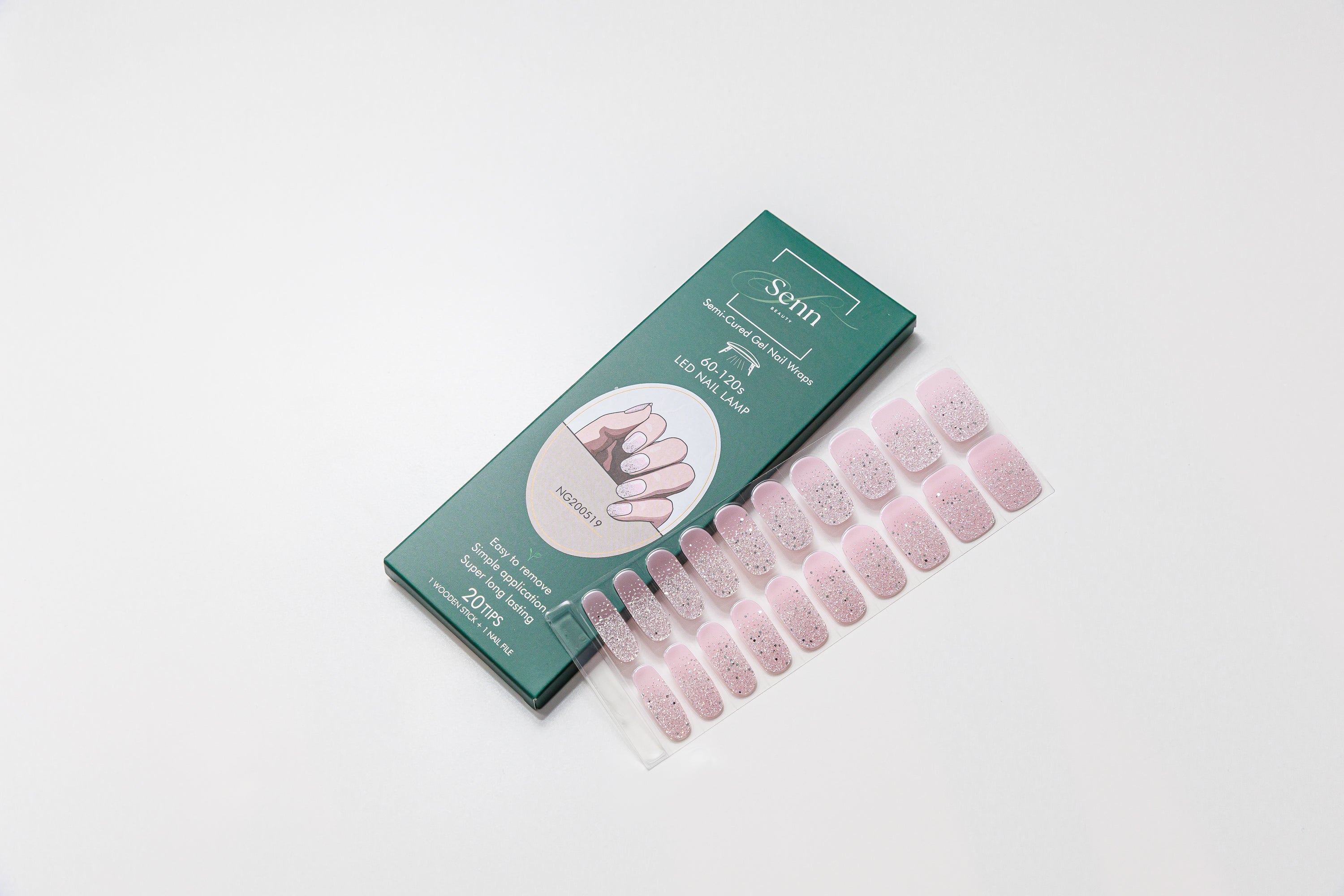 Semi-Cured Gel Nail Wraps - Frosted Rose