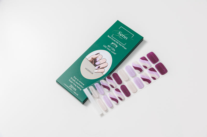 Semi-Cured Gel Nail Wraps - Purple Swirl