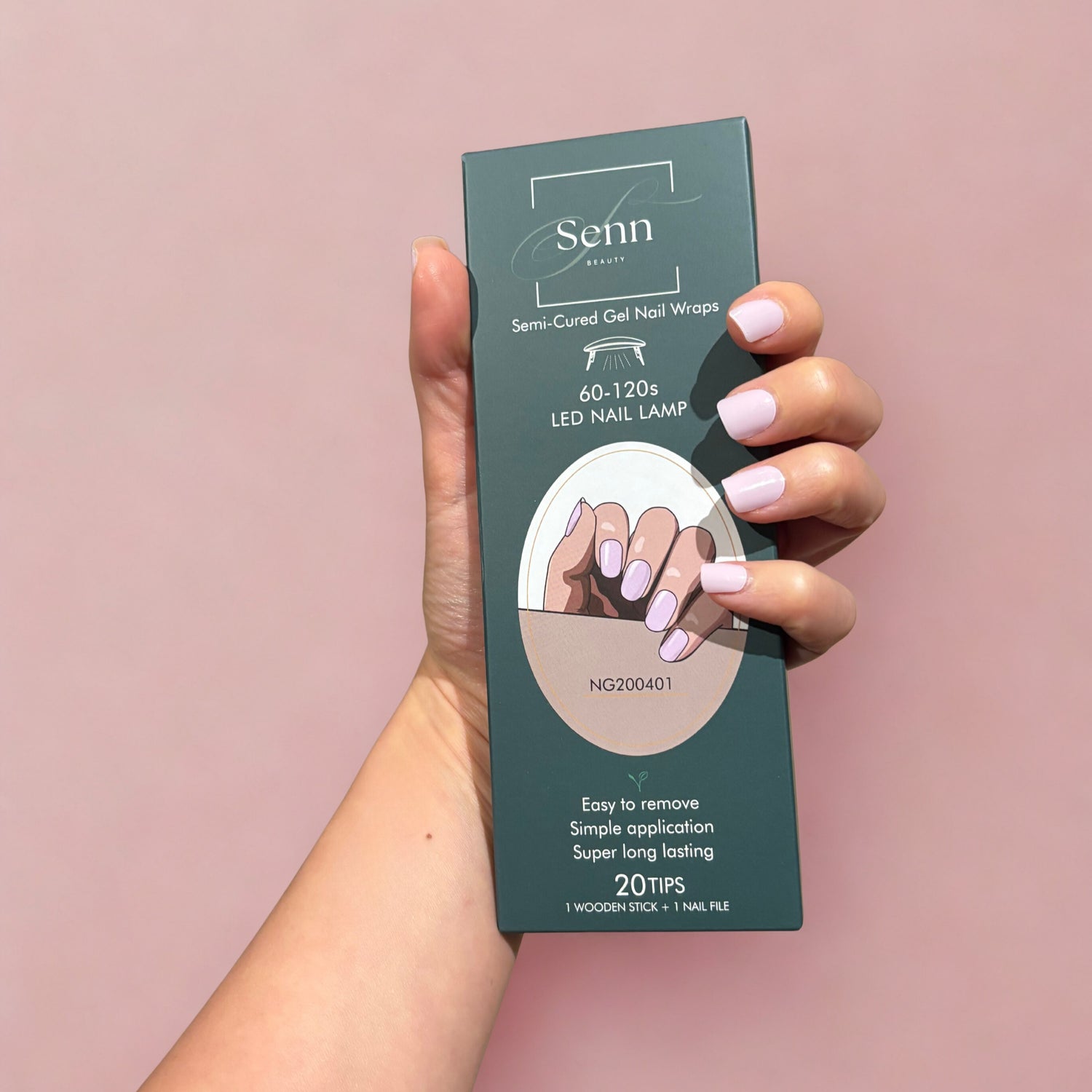 Semi-Cured Gel Nail Wraps - Pastel Pink