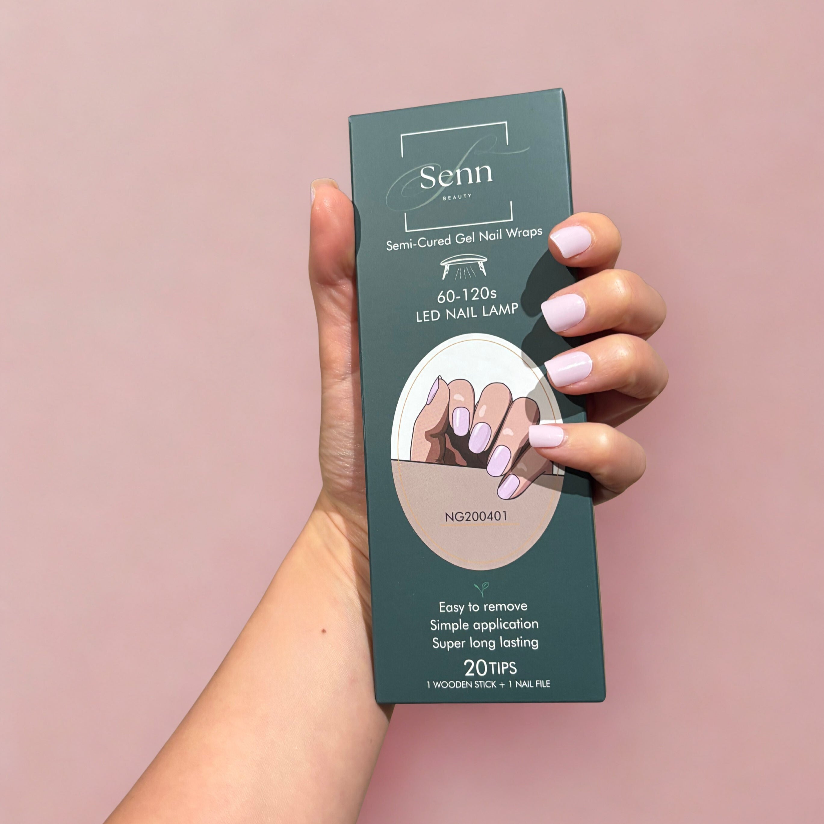 Semi-Cured Gel Nail Wraps - Pastel Pink