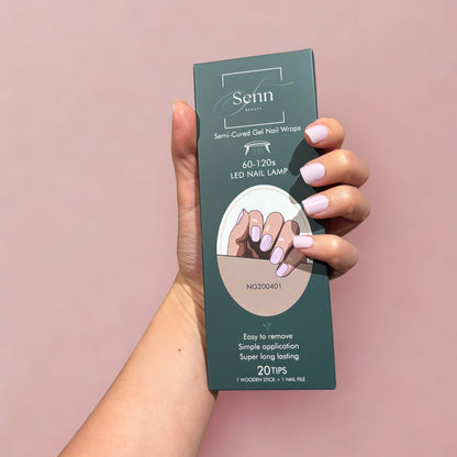Semi-Cured Gel Nail Wraps - Pastel Pink
