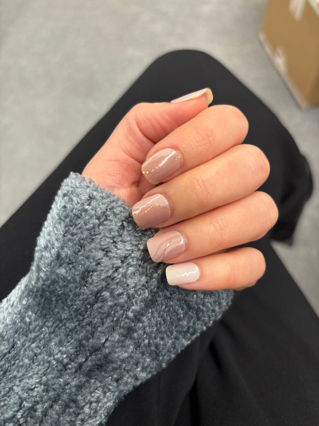 Semi-Cured Gel Nail Wraps - Rose Quartz Marble