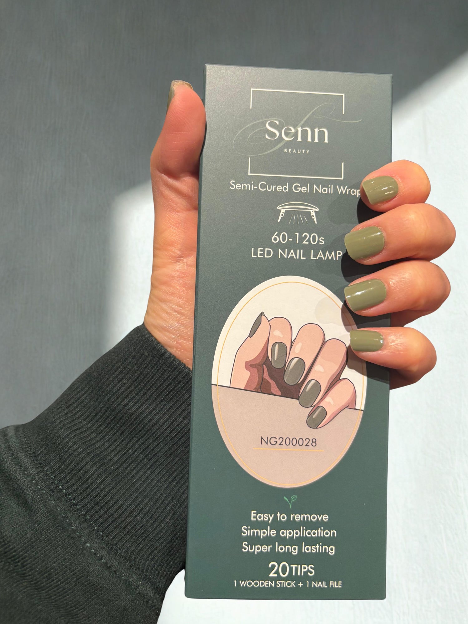 Semi-Cured Gel Nail Wraps - Sage Green