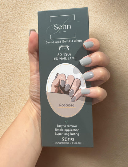 Semi-Cured Gel Nail Wraps - Stone Grey