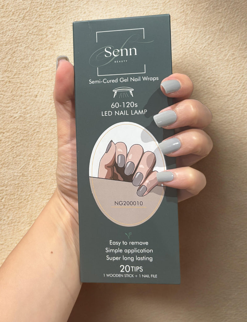 Semi-Cured Gel Nail Wraps - Stone Grey